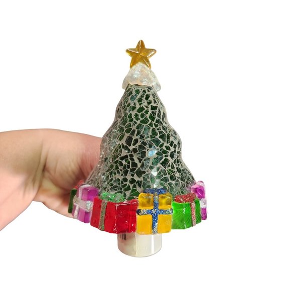 Christmas Tree with Packages Light up Plug in Night Light 5.5" Mosaic JC Penny - Picture 1 of 5